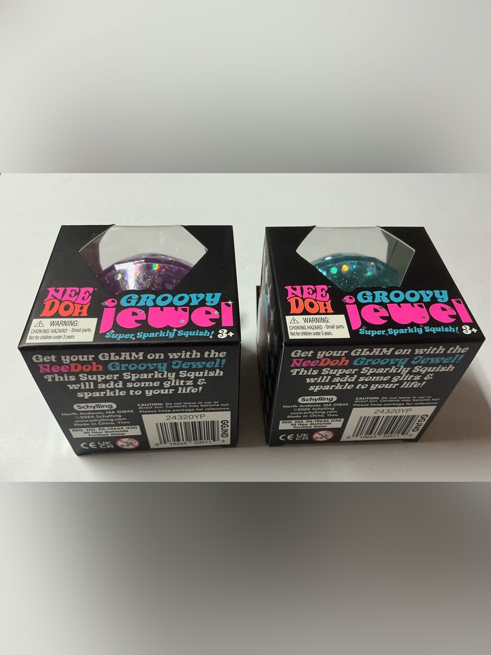 TWO Authentic NEEDOH GROOVY JEWEL Super Sparkling Squish! RARE! 2 colors! - Picture 6 of 11